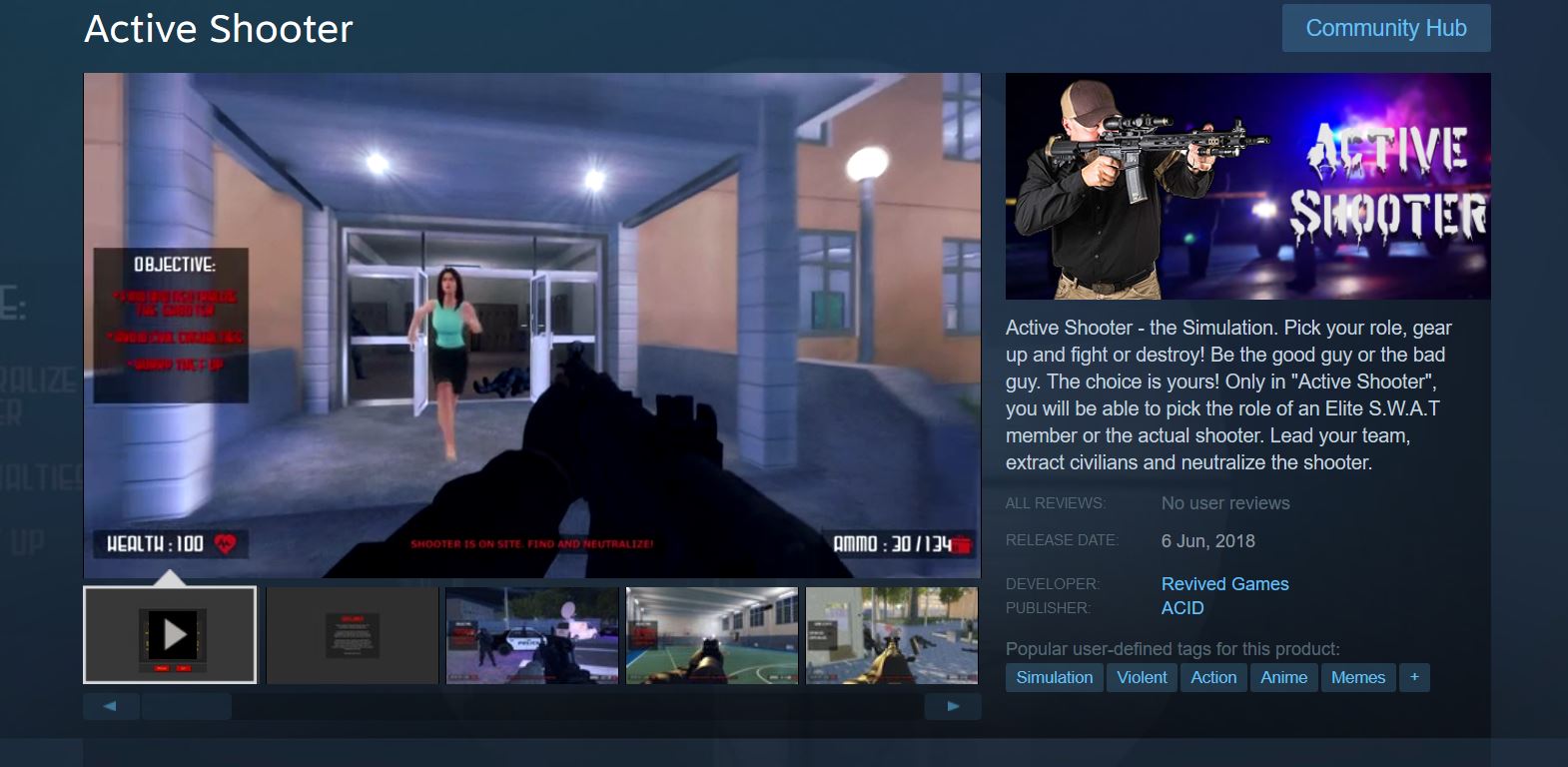 Active Shooter simulator game on Steam is insensitive to victims of mass shootings - Canadian Reviewer